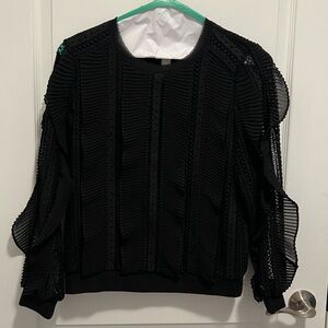 Anthropologie (Daniel Rainn) Black Textured Blouse